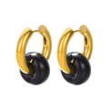 Erde - Obsidian Huggie Earrings