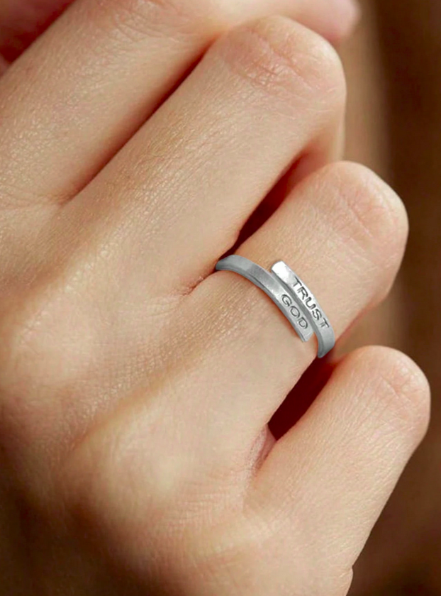 Trust God Adjustable Ring | Stainless Steel