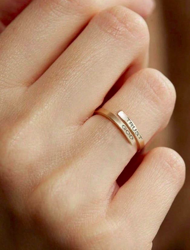 Trust God Adjustable Ring | Gold Plated Stainless Steel