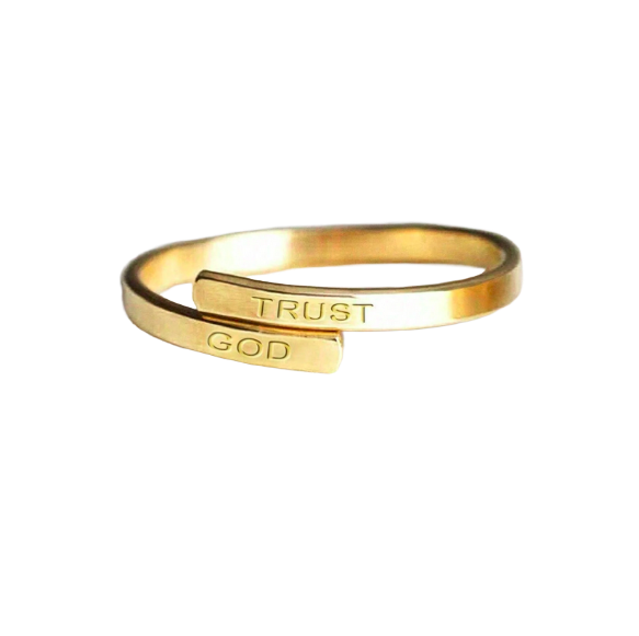 Trust God Adjustable Ring | Gold Plated Stainless Steel