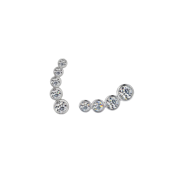 Five-Stone Moissanite Sterling Silver Earrings