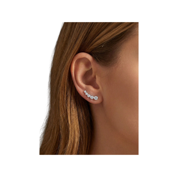 Five-Stone Moissanite Sterling Silver Earrings